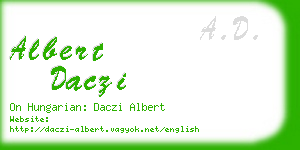 albert daczi business card